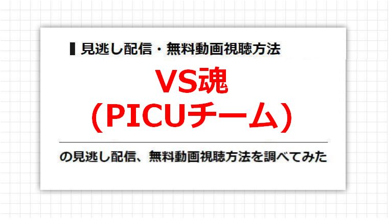 VS魂(PICUチームのし、をべてみた調無料動画視聴方法配信見逃)