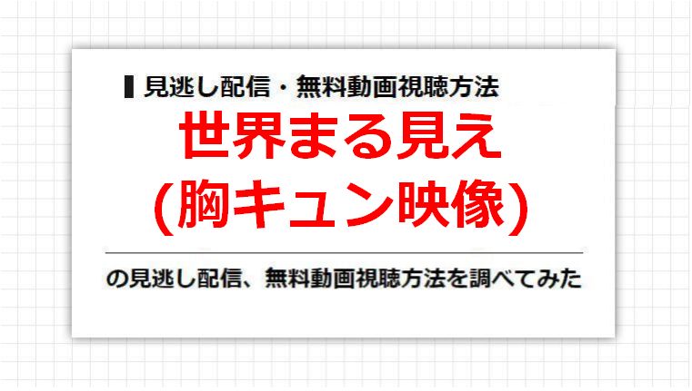 世界まる見え(胸キュン映像)の見逃し配信、無料動画視聴方法を調べてみた