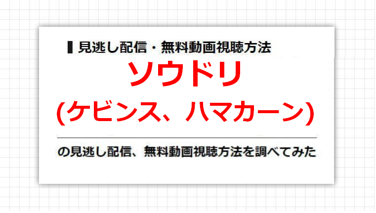 ソウドリ(ケビンス、ハマカーン)の見逃し配信、無料動画視聴方法を調べてみた