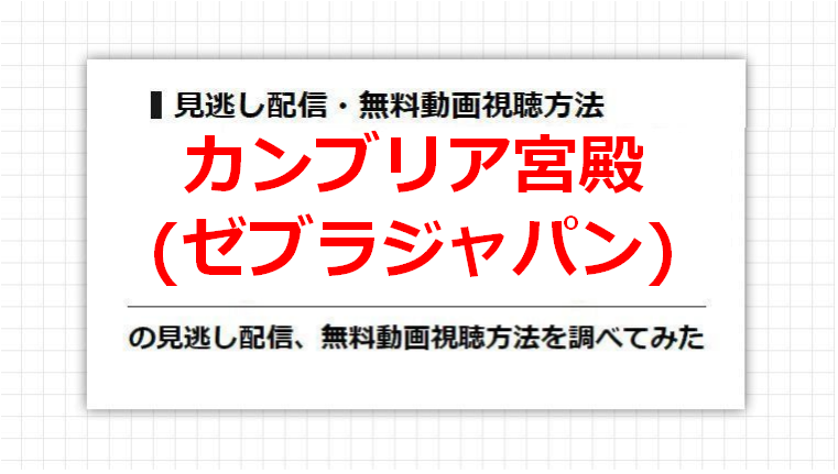 カンブリア宮殿(ゼブラジャパン)の見逃し配信、無料動画視聴方法を調べてみた